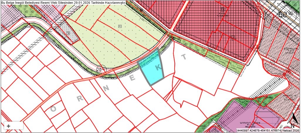 BURSA İNEGÖL YENİCE SANAYİ İÇİNDE ANKARA ASFALTINA 300 METRE