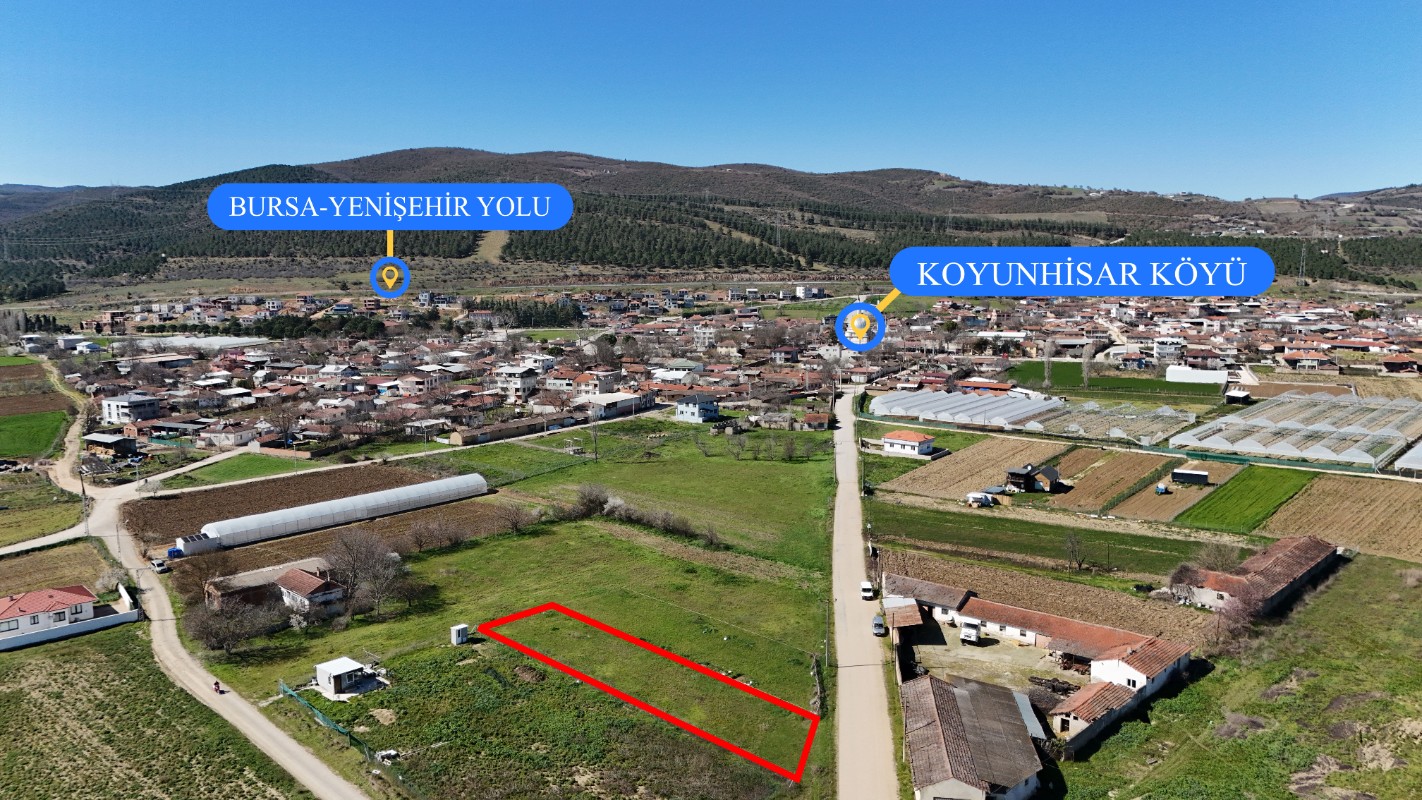 Bursa Yenişehir Koyunhisarda 890 m² Satılık Arsa | Yola Cephe