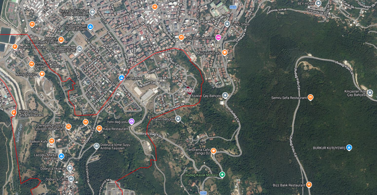 Bursa Doburcada 2 Parsel Üzerinde, 7+1 Villa ve 750 m² Arsa
